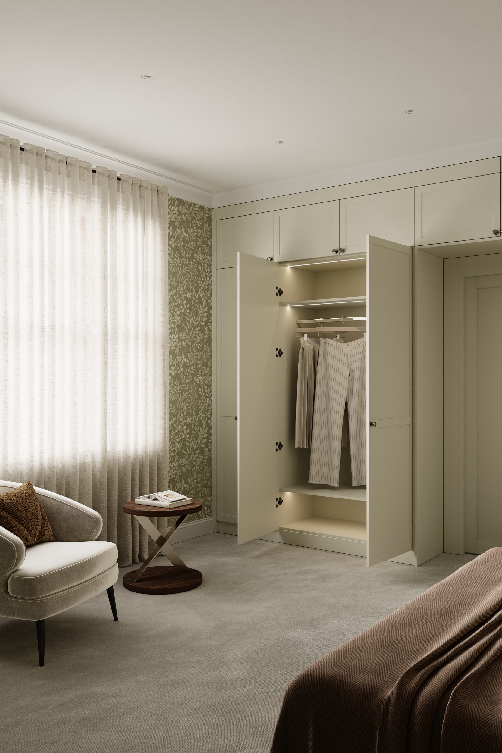 Bespoke fitted wardrobe doors with Shaker detailing